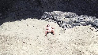 Naked Beauty on Beach - Drone POV Erotic Relaxation