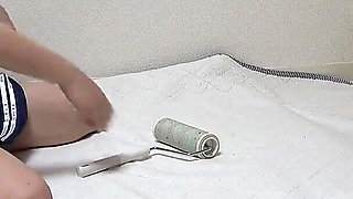 A Japanese Girl in Wedgie Thong Panties Cleans Her Apartment While Repeatedly Fixing Her Big Tits That Stick Out of Her T-shirt