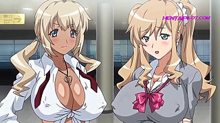 Hot blonde milf gets filled with cum in a public restroom - Exclusive anime