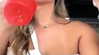 Beautiful blonde babe franziska facella solo masturbation