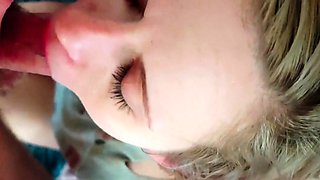 Daddy extreme facefucks cute blonde milf with big hard cock