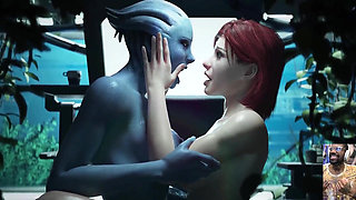 Femshep Deepthroats Liara's Tasty Tongue, Fats Ass Big Milky Breast Waifu Twerks