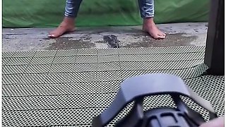 How We Make Video Desperate Pee In Jeans On Balcony In Centrum City