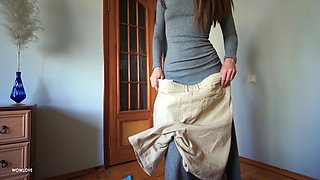 Fit Step Mom Caught Step Son with Boner While Cleaning. Will She Help Him Out?