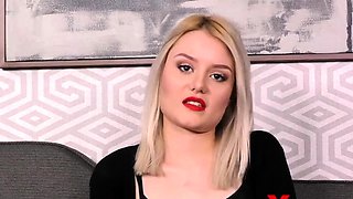 Blonde teen Sierras first erotic masturbation video