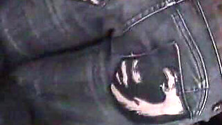 Jeans and Footjob in My Car!
