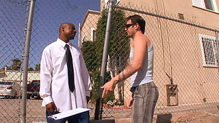 White twink suck black hunk