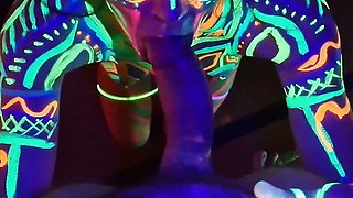 Fucked the wild slim girl in the UV- light