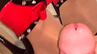 My Wife Makes Me Cum on Heels and Pantyhose POV