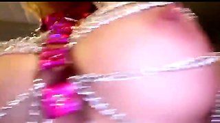 Bondage fetish solo toying hussy