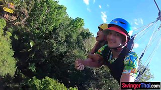 Ziplining amateur made sextape at home