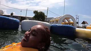 Perfect ass Thai GF water park fun