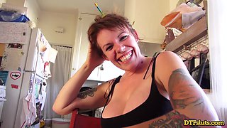 Amazing babe Gia Paloma sucks a hard cock after riding it