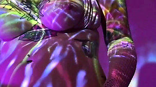 Solo Toy Masturbation with Light Projector
