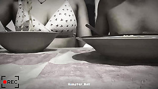 Handjob at Noodle Restaurant with Tinder Girlfriend, Outdoor!!!
