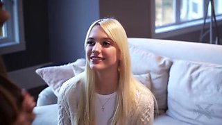 Blonde Lesbian Teens Kenna James & Cadence Lux Scissoring & Face Sitting - Femdom Reality