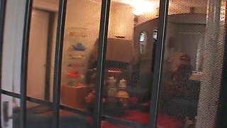 This Ebony Gets Fucked by Two White Loaded Cocks