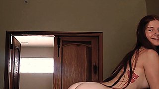 Beauty small tit amateur teen masturbating her shaved pussy