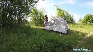 Publicagent Anissa Kate is a big boobed cheating wifey banged in tent