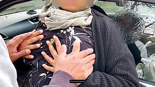 Public car fucking with a cheating hijab wife risky outdoor sex with loud moans and hard pounding