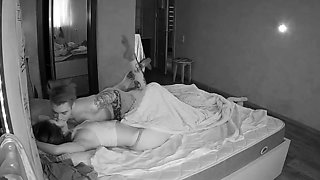 Small titted brunette teen fingering on the bed