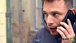 Tanya Virago takes virginity from young Czech guy in stockings