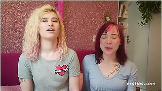 Cute Redhead Gives Blonde Babe Lesbian Pleasures