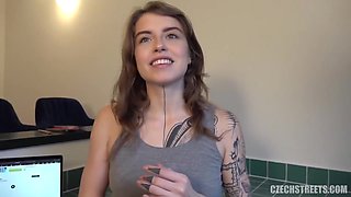 Gorgeous Girl - Gorgeous Emo Girl With Beautiful Tattoos Bangs Pizza Delivery Guy