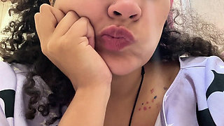 Gassy Milk-intolerant Girl on the Toilet and Farting