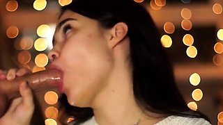 New Year's Eve Party with a Big-Titted Brunette Teen