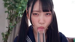 Great close up in japanese teen blowjob pov