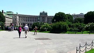 Blonde babe Lesley Solo in the Backyard