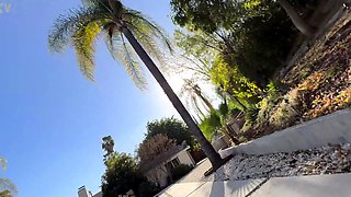 Savoring a Grande Serving of Pleasure Outdoors with a Big