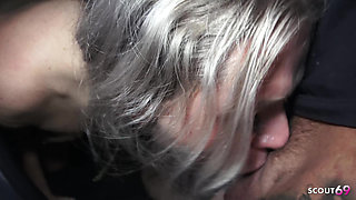 German Blonde Girl Lisa Pick up and Talk to Risky Fuck in Car at Public Place