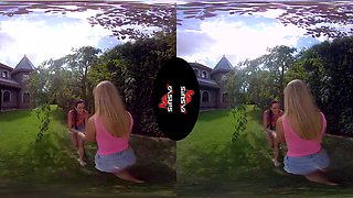 Leeanne & Eyla - Share My Lipstick; Lesbian Blonde Brunette Models Big Tits