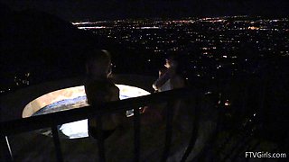 Hot blonde and sexy brunette lesbians