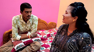 Lady landlord when came to take rent, and did not get the rent then lady want hardcore sex wtih big penis boy