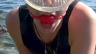 Ball Gag & Flooded Dive Mask - Wetsuit Beach Fun