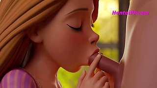 Long-Haired Beauty Takes Control: Rapunzel's Sensual Cowgirl & Deep Throat Fantasy