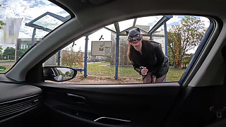 Cheap Squirt Cunt! Towed Outdoors, Extremely Squirted and Jerked off From a Stranger's Car!!!