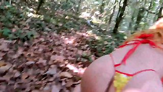 Amateur black ass rammed outdoors