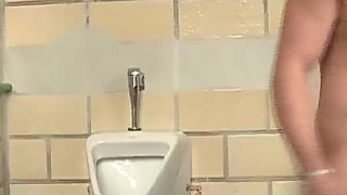 Hot Threesome Fuck with a Stranger in Public Loo