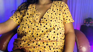 Pregnant Lady Play with Boobs and Big Belly.