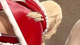 Christmas Elf Making Hottes Blowjob For Big Dick On A Bed 3D Animation Porn