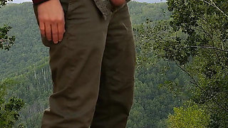 Girl in A Yellow Dress Jerks Off My Cock in The Forest.