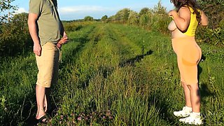 Outdoors. Risky Sex With A Random Nymphomaniac Stranger