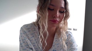 Blonde StepSister Rides Stepbro’s Thick Cock in Rough Creampie