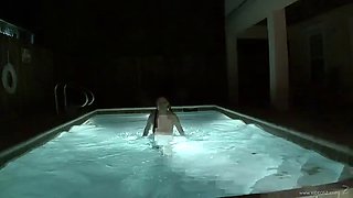 late night skinny dipping with a busty babe