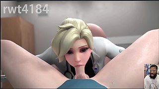 Mercy Heals Your Hard Cock, Thicc Tracer Backshots, Bald Pussy Ciri Ride