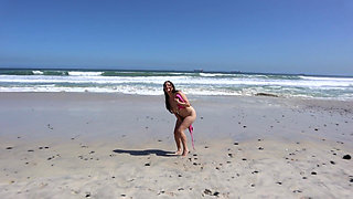 Stripping and Frolicking on a Beach